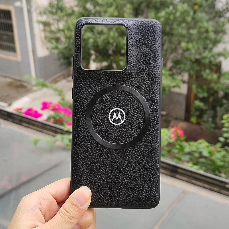 Motorola Litchi Leather Magnetic Case