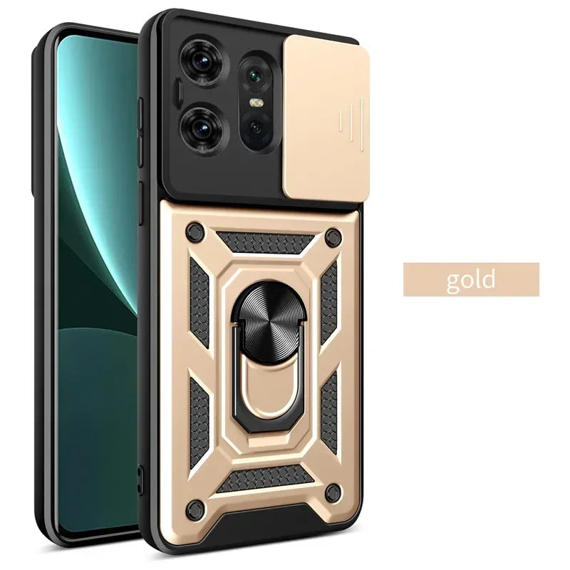 Shockproof Armor Ring Holder Case for Motorola Edge & Moto G Series