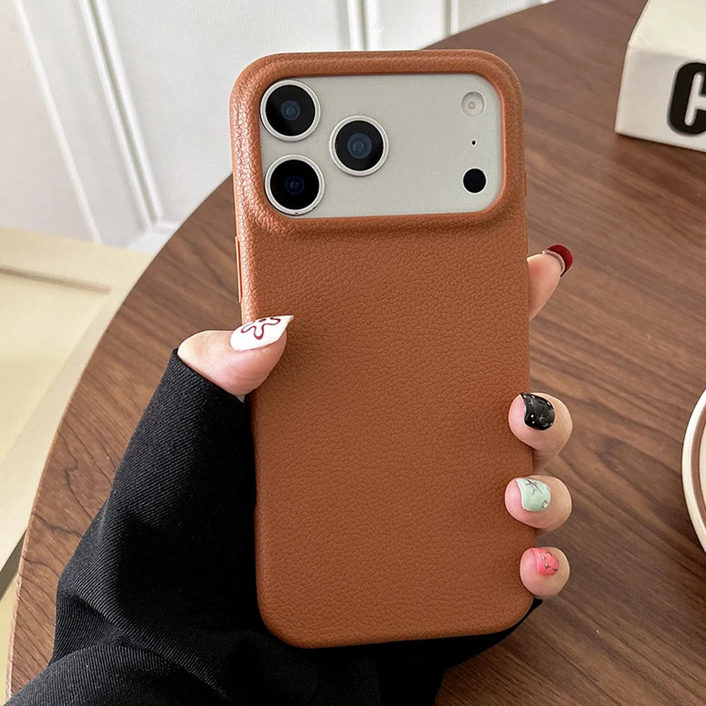 Leather Texture Soft TPU Case for iPhone