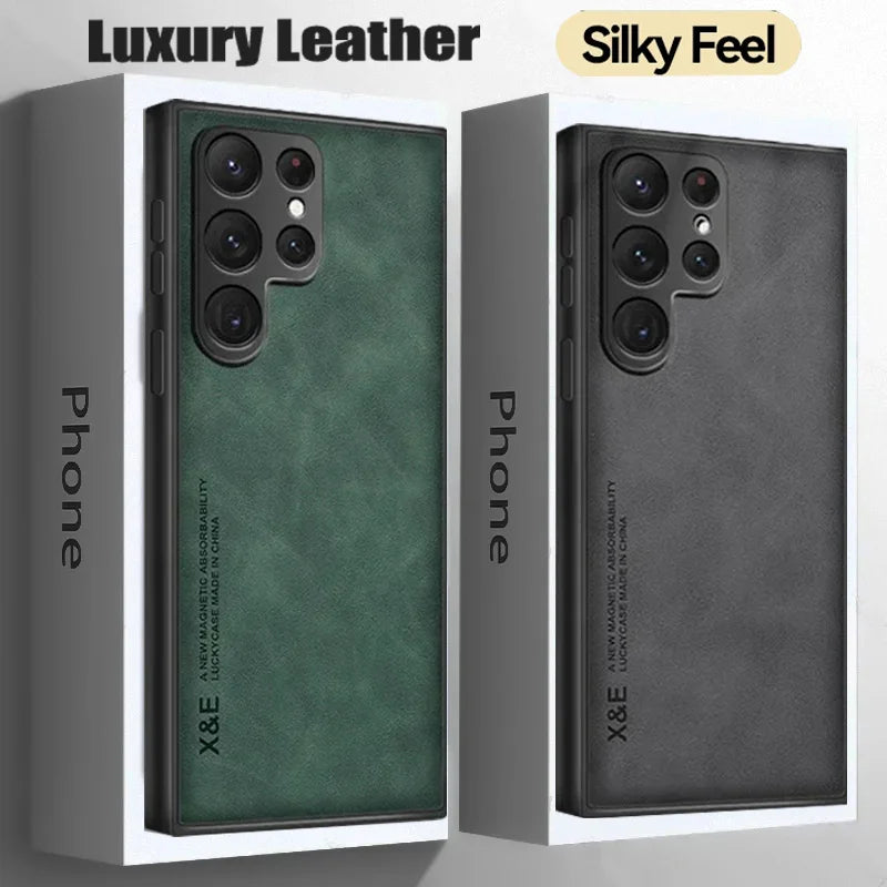 Sheepskin Magnetic Leather Case for Samsung Galaxy S26 / S25 / S24 / S23 / S22 / S21 / S20 / Note 20 Series