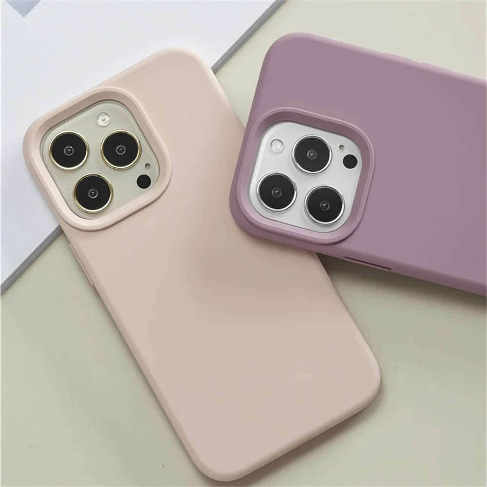 Luxury Liquid Silicone Case for iPhone 17 / 16 / 15 / 14 / 13 / 12 / 11 / X / XR / 8 / 7 Series – Shockproof Full Coverage