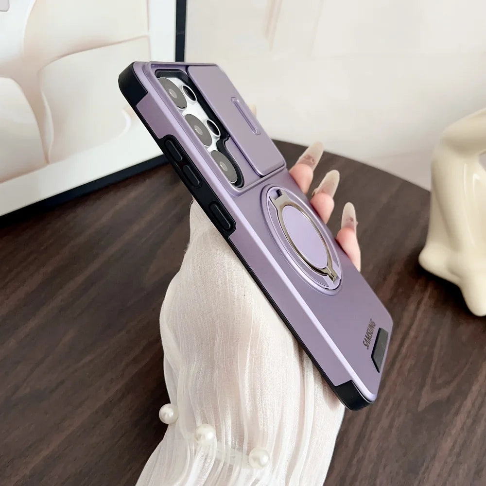 Military Armor Magnetic Stand Case — Samsung Galaxy S & A Series