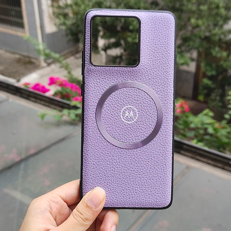 Motorola Litchi Leather Magnetic Case