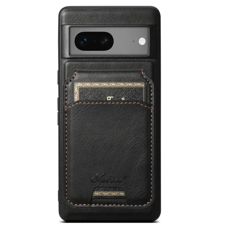 Leather Wallet Case for Google Pixel — MagSafe Compatible Card Holder Cover