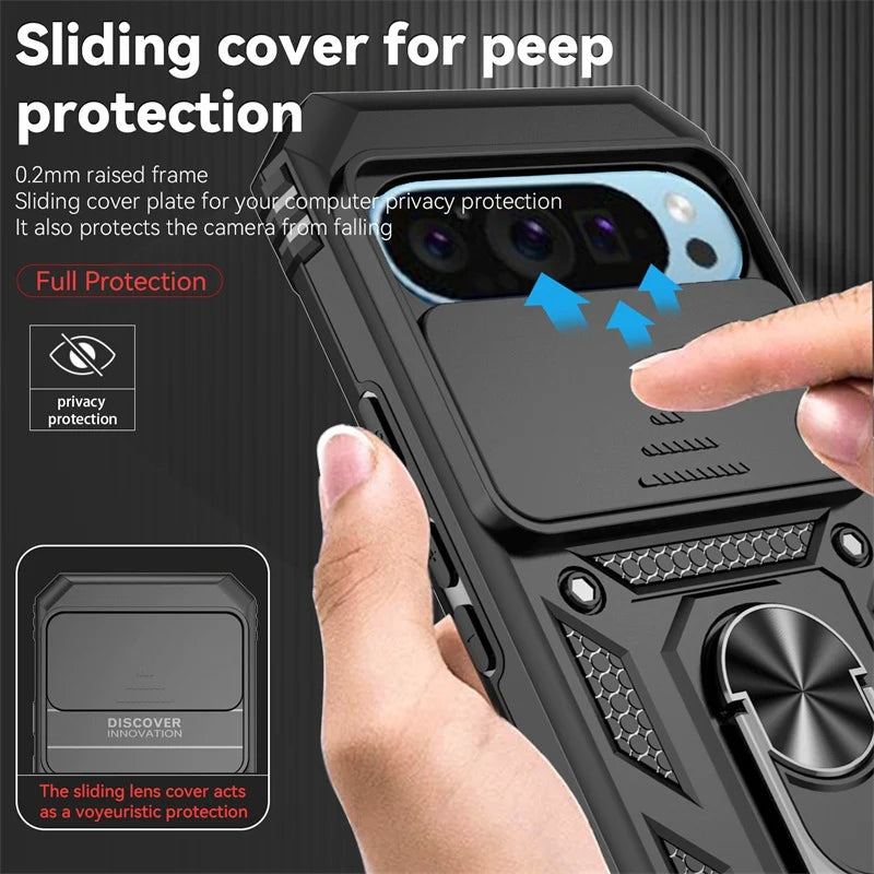 Armor Magnetic Ring Bracket Case for Google Pixel 6–10 Pro XL