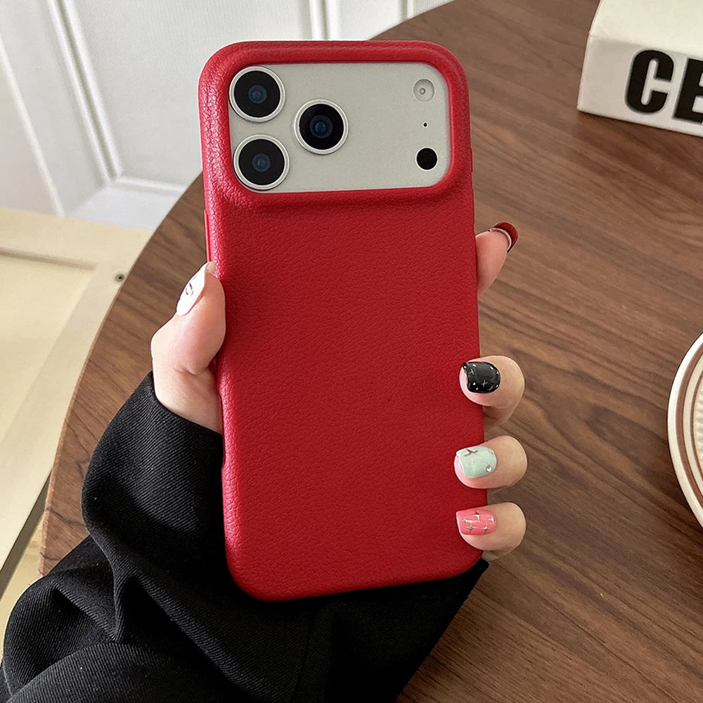 Leather Texture Soft TPU Case for iPhone