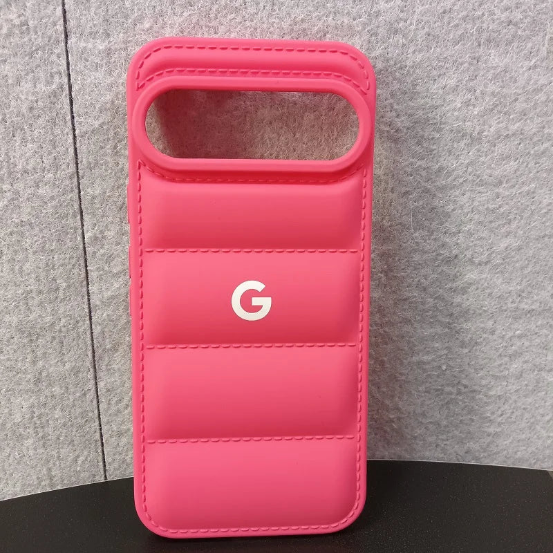 Liquid Silicone Down Jacket Case with Kickstand for Google Pixel