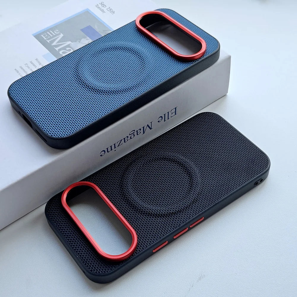 Magnetic Ring Leather Case with Camera Lens Protection for Google Pixel