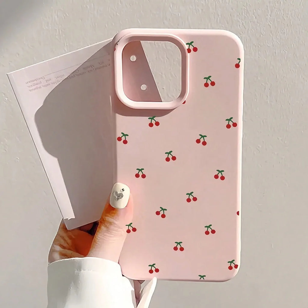 Cartoon Cherry Silicone iPhone Case