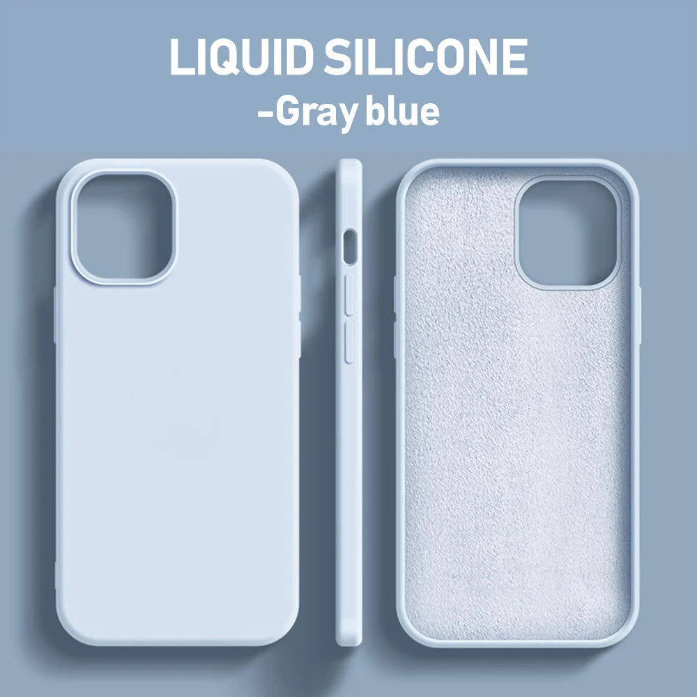 Luxury Liquid Silicone Case for iPhone 17 / 16 / 15 / 14 / 13 / 12 / 11 / X / XR / 8 / 7 Series – Shockproof Full Coverage