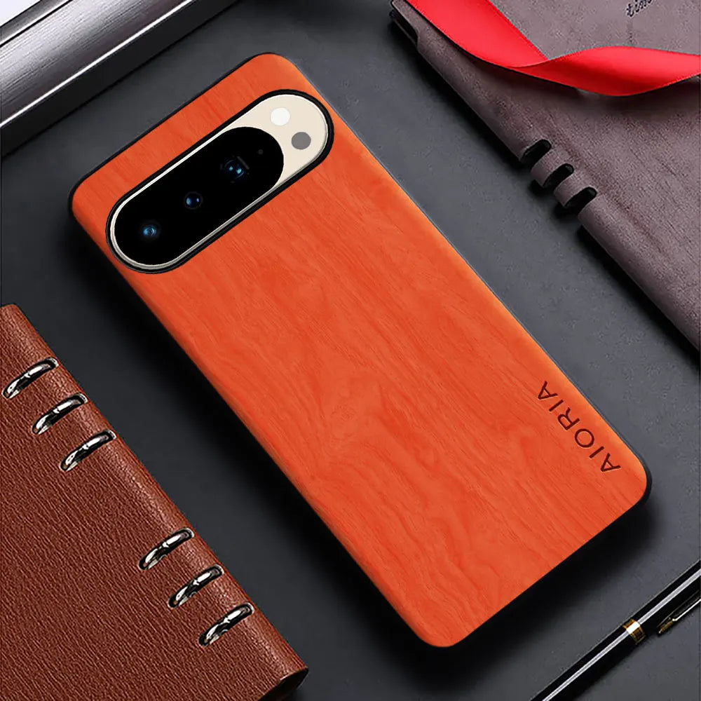 Bamboo Wood Pattern PU Leather Case for Google Pixel (Pixel 4–10 Series)