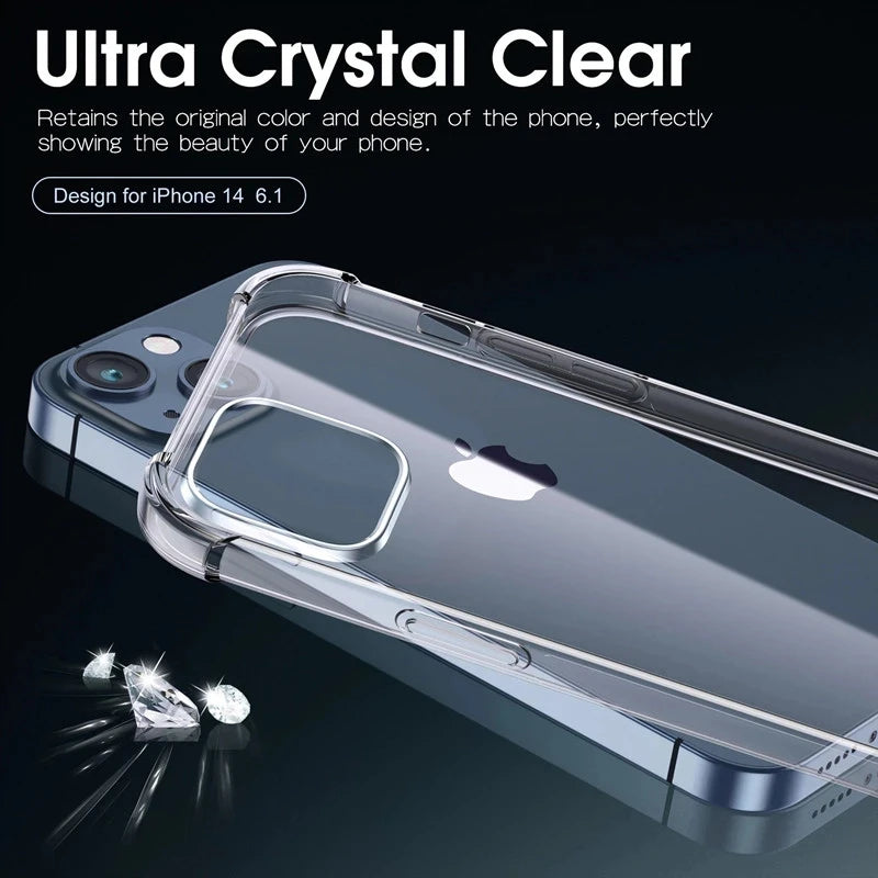 iPhone Clear Silicone Case – Shockproof Transparent Cover