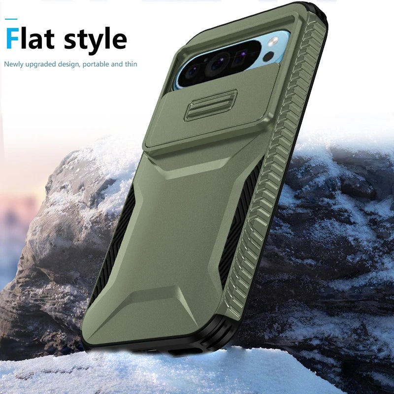 Shockproof Slide Camera Lens Case for Google Pixel 7–9 Pro XL