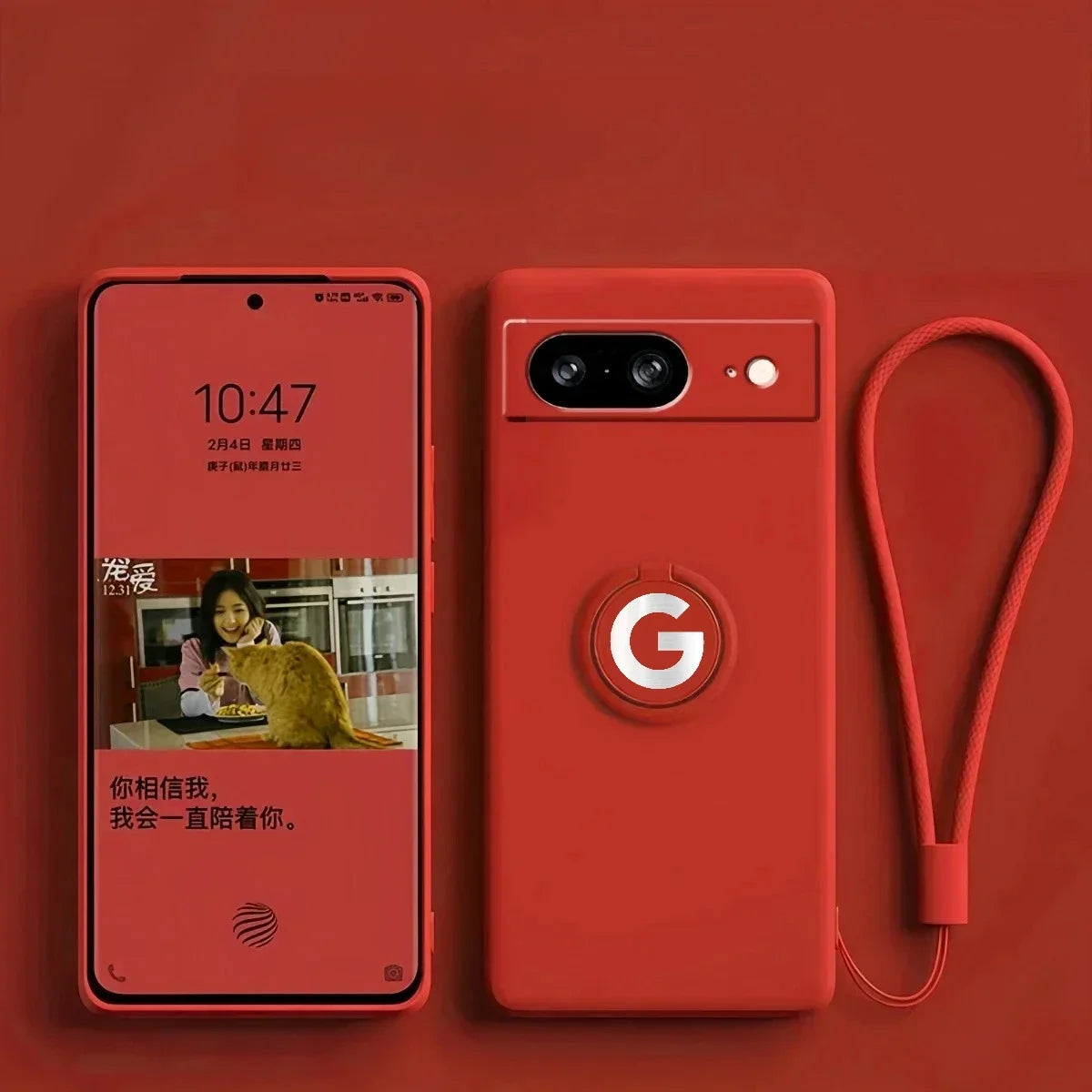 Liquid Silicone Ring Holder Case for Google Pixel