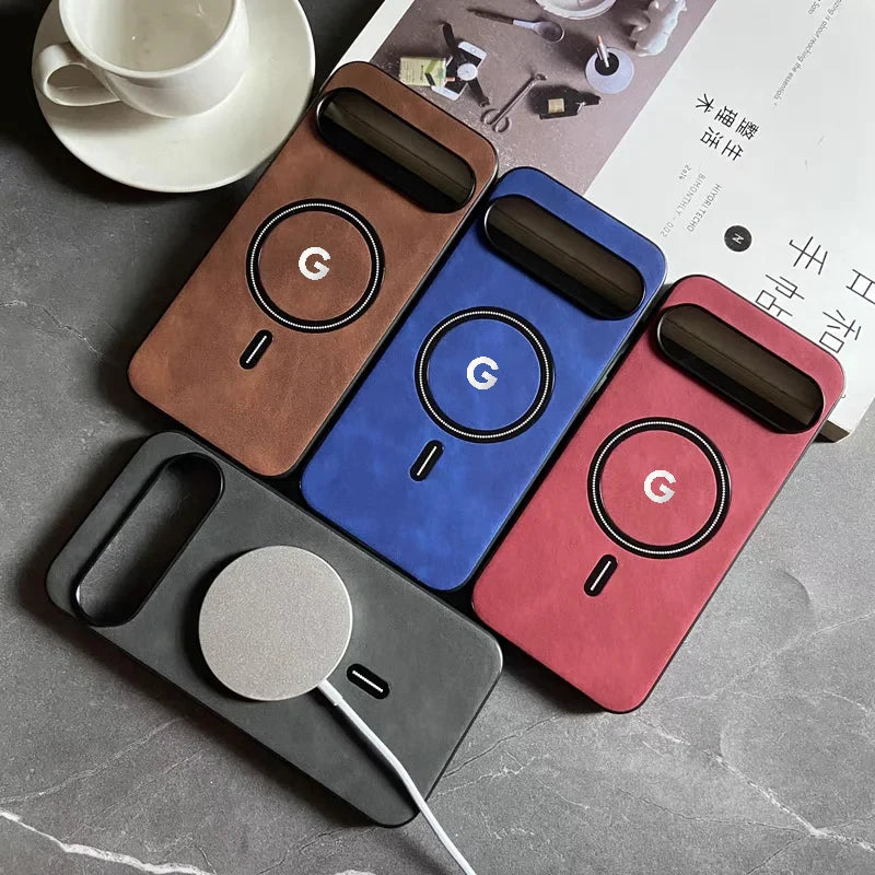 Luxury Leather MagSafe Phone Case for Google Pixel