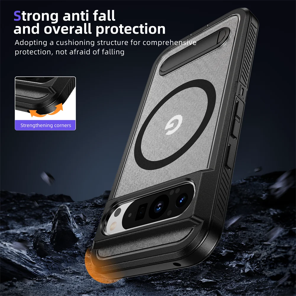 Luxury Folding Stand Magnetic Armour Case for Google Pixel 8 / 8A / 8 Pro / 9 / 9 Pro / 9 Pro XL