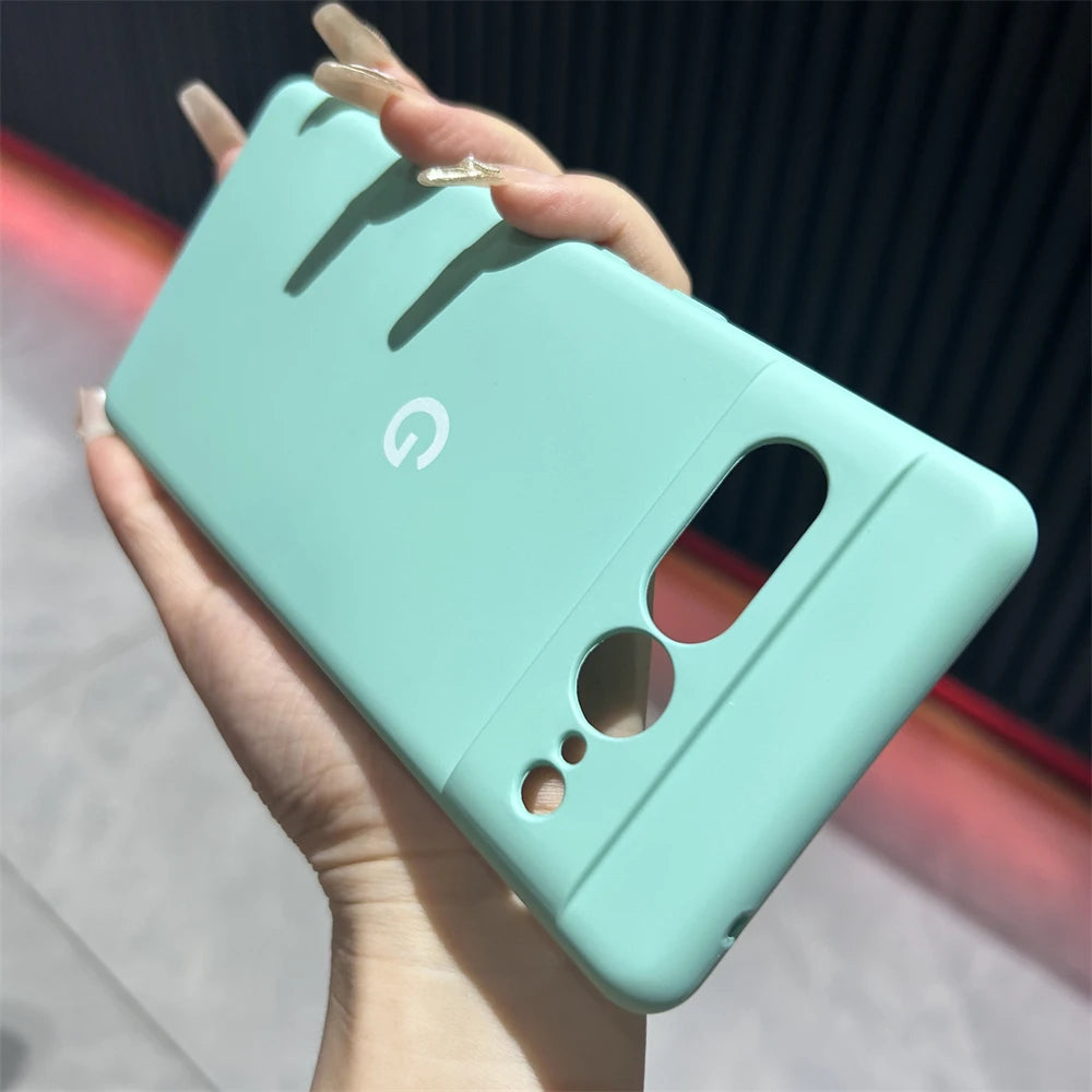Solid Color Silicone Shockproof Case for Google Pixel 6–8 Series