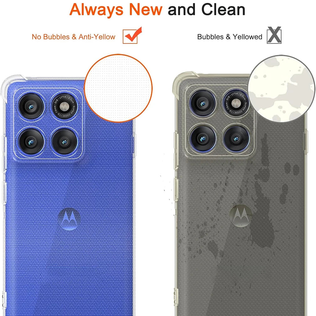 Clear Silicone Case for Motorola — Shockproof Transparent Soft Cover