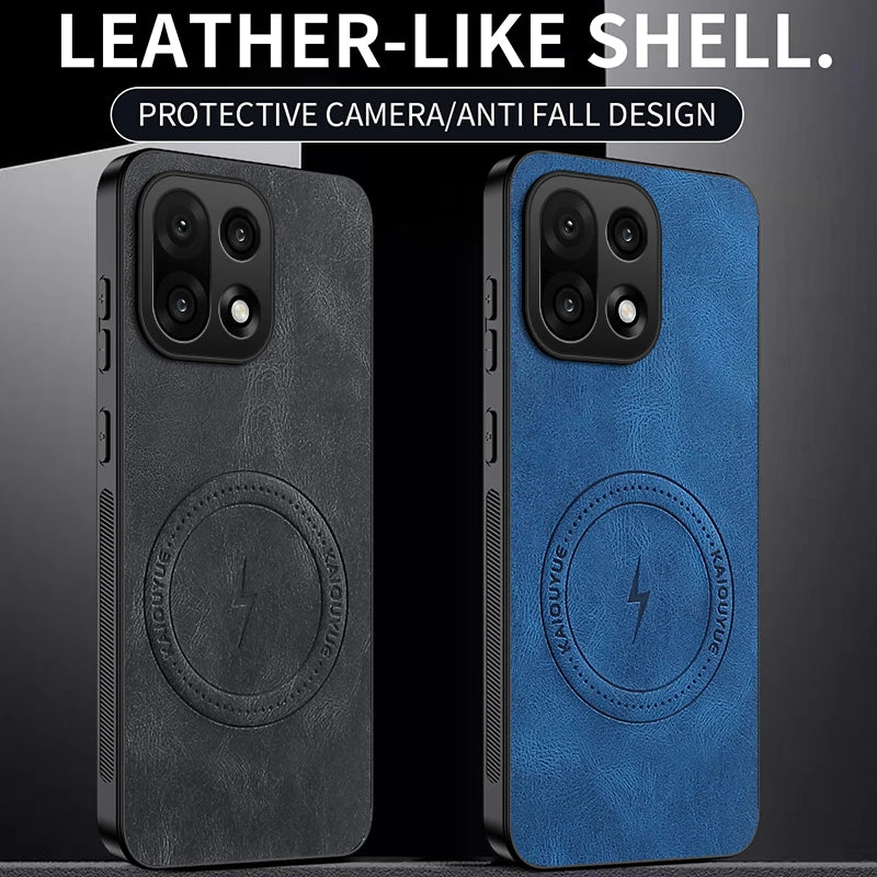 PU Leather Skin-Feel Case for OnePlus 15 — Shockproof Magnetic Back Cover