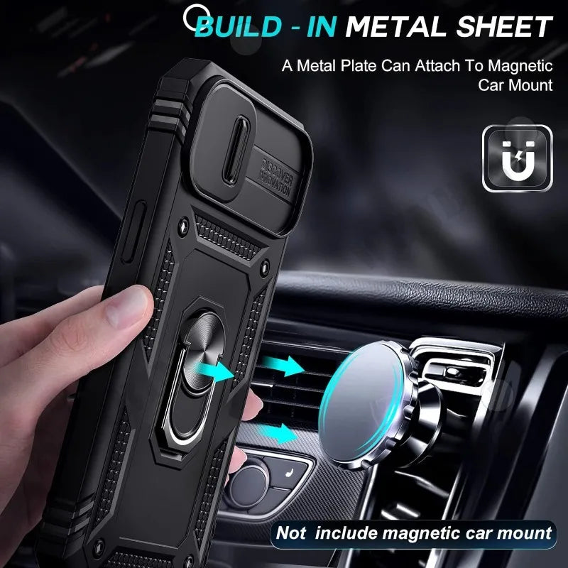 Heavy Duty iPhone Case with Kickstand & 360° Camera Cover