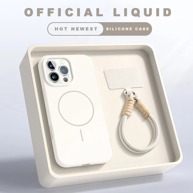 MagSafe Silicone iPhone Case with Lanyard | iPhone 11–16 Pro Max
