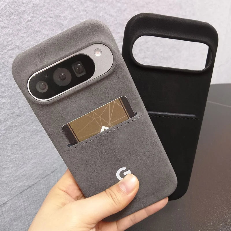 Luxury Sheepskin Leather Wallet Case for Google Pixel with Card Pocket