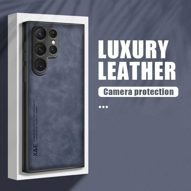 Sheepskin Magnetic Leather Case for Samsung Galaxy S26 / S25 / S24 / S23 / S22 / S21 / S20 / Note 20 Series