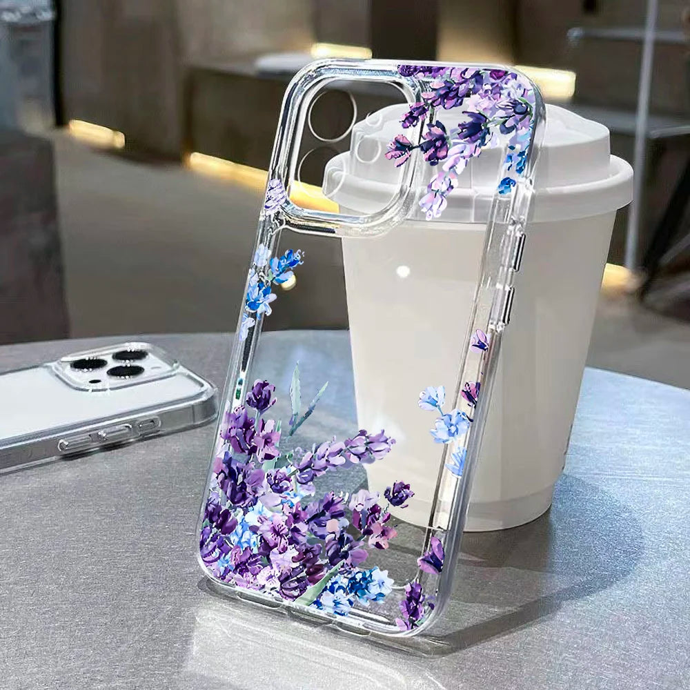 Clear Floral Samsung Galaxy Case – Shockproof Silicone Flower Cover
