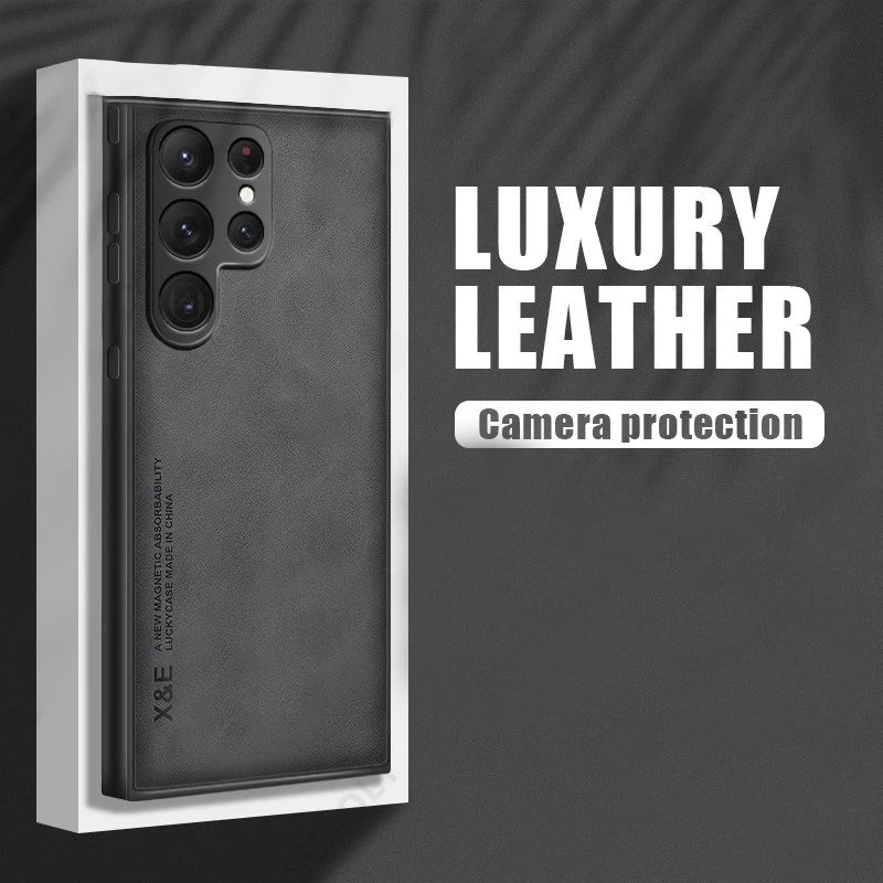Sheepskin Magnetic Leather Case for Samsung Galaxy S26 / S25 / S24 / S23 / S22 / S21 / S20 / Note 20 Series