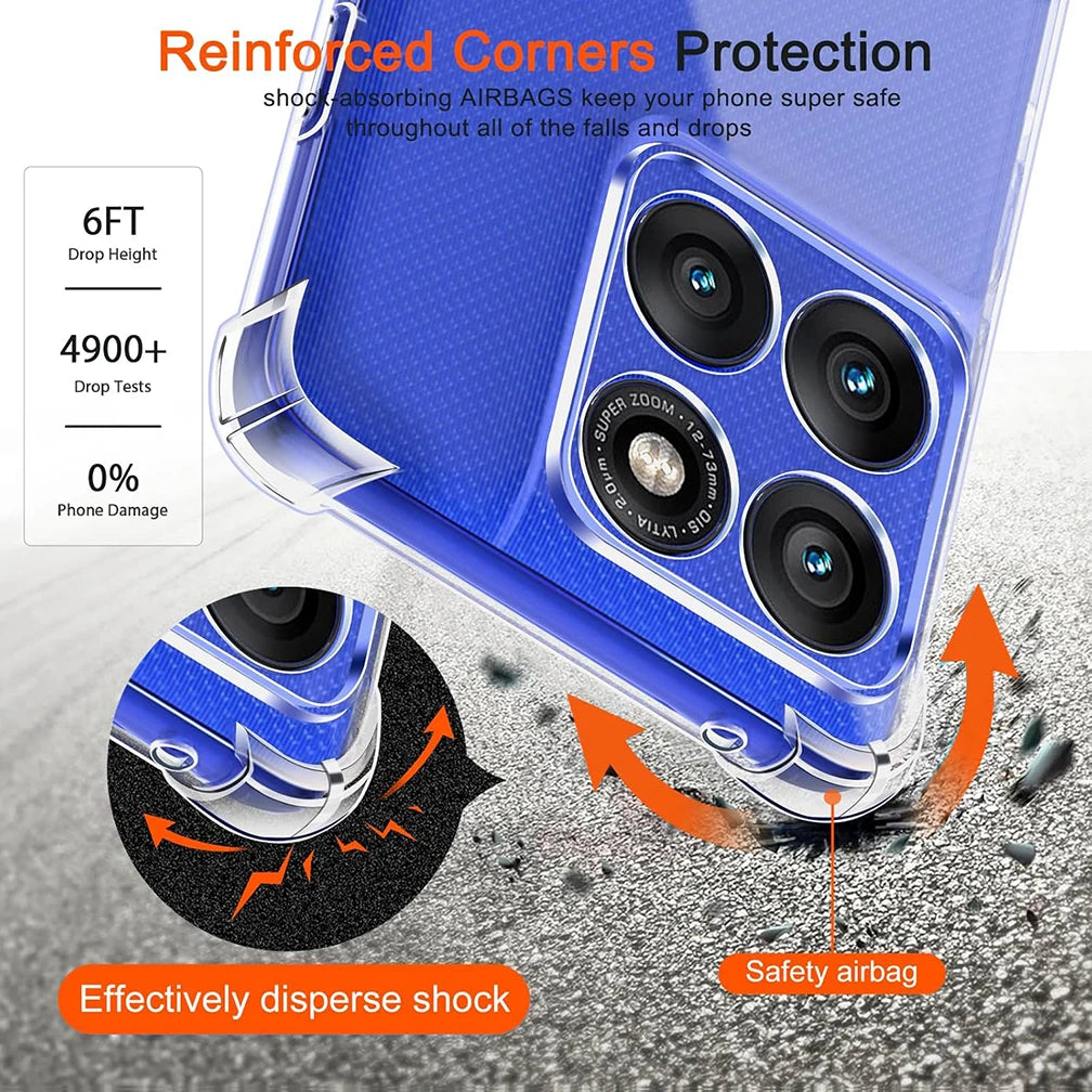 Clear Silicone Case for Motorola — Shockproof Transparent Soft Cover