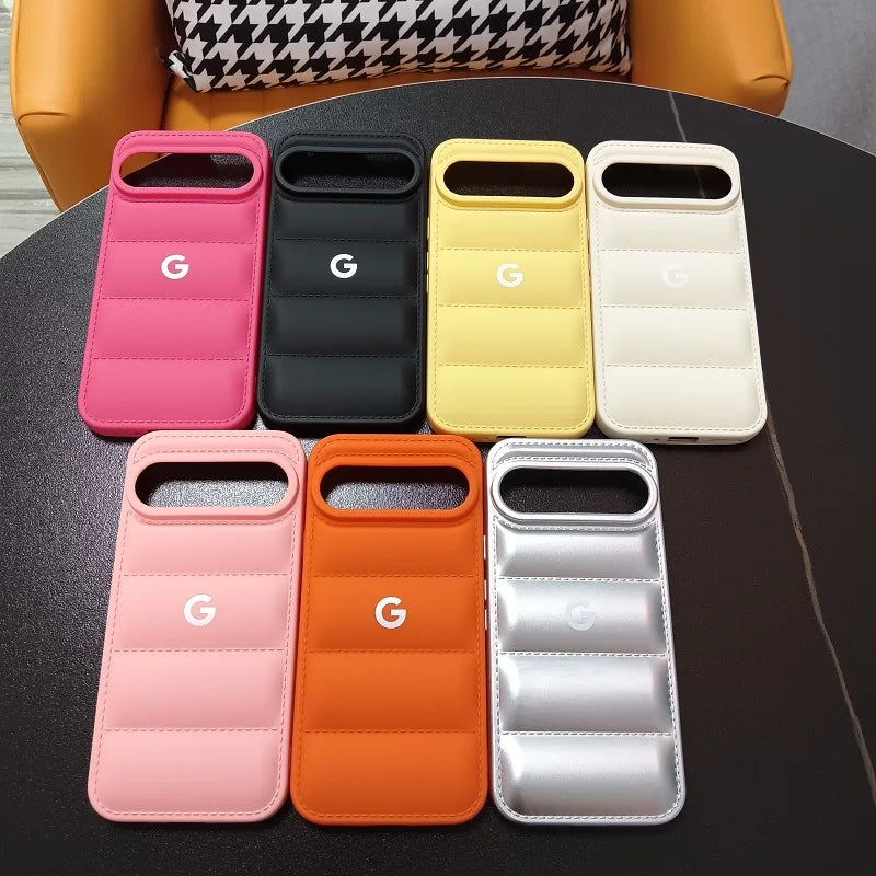 Liquid Silicone Down Jacket Case with Kickstand for Google Pixel