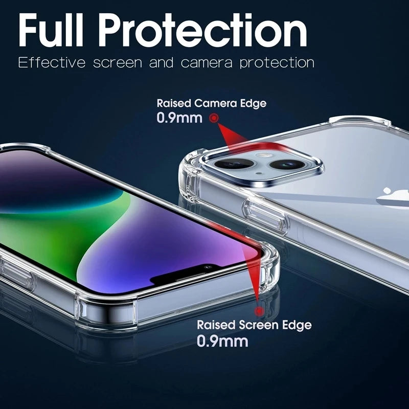 iPhone Clear Silicone Case – Shockproof Transparent Cover