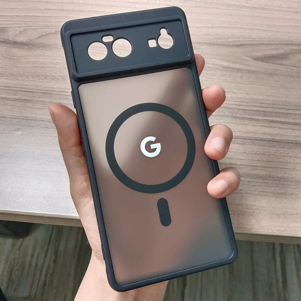 Matte Clear MagSafe Case for Google Pixel — Translucent Frosted Shockproof Cover