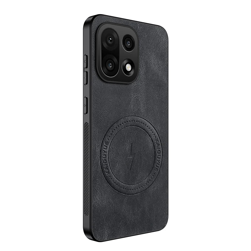PU Leather Skin-Feel Case for OnePlus 15 — Shockproof Magnetic Back Cover