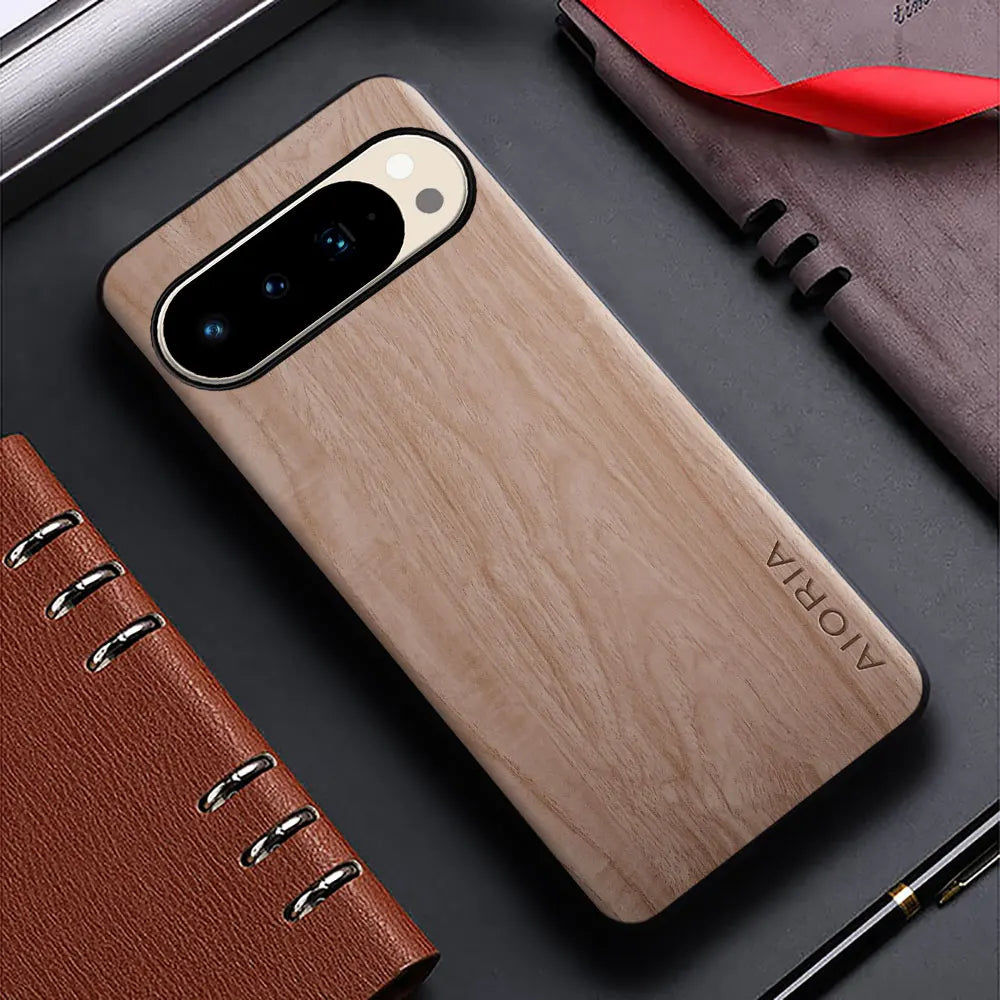 Bamboo Wood Pattern PU Leather Case for Google Pixel (Pixel 4–10 Series)