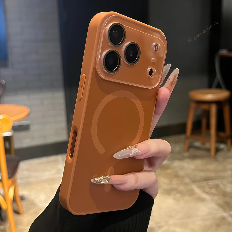 Magnetic MagSafe Phone Case for iPhone 12 13 14 15 16 17 / Pro / Pro Max / Air — Matte Shockproof Silicone Cover