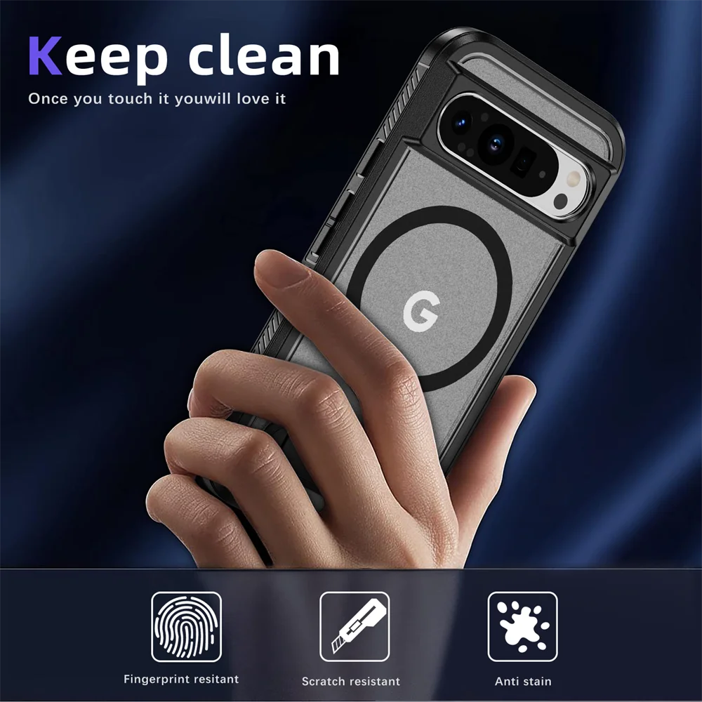 Luxury Folding Stand Magnetic Armour Case for Google Pixel 8 / 8A / 8 Pro / 9 / 9 Pro / 9 Pro XL