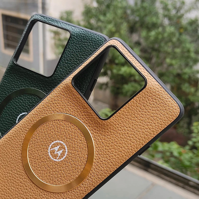 Motorola Litchi Leather Magnetic Case