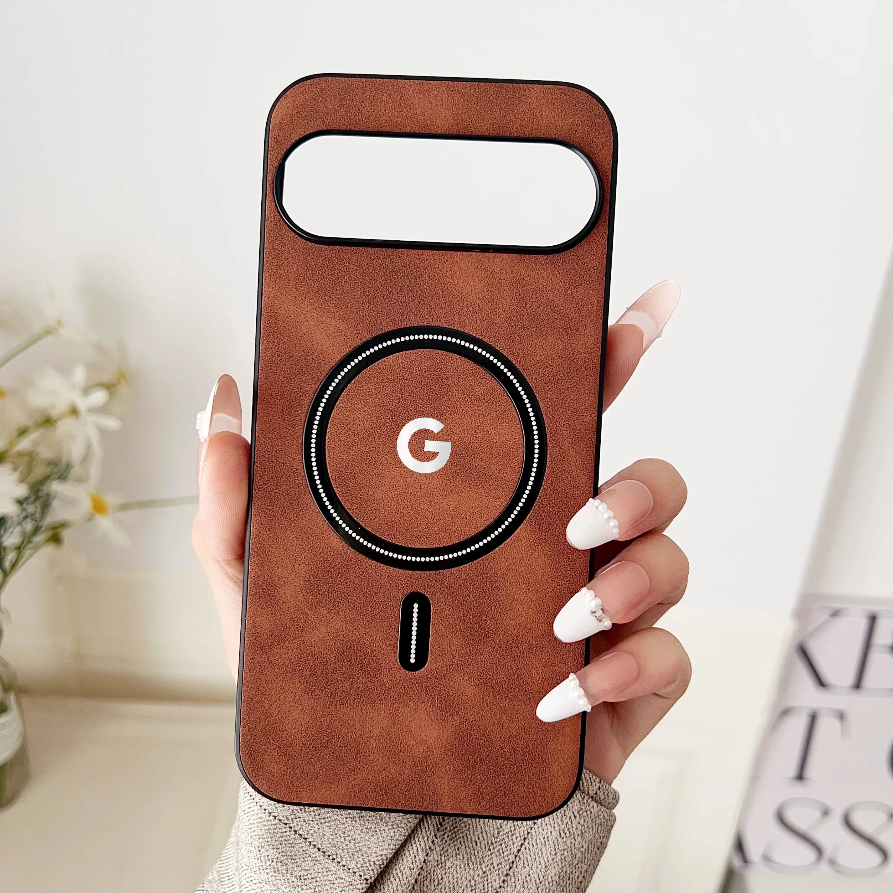Luxury Leather MagSafe Phone Case for Google Pixel