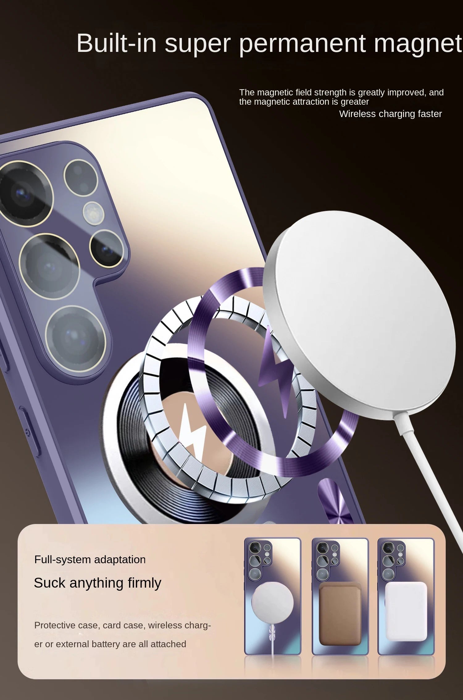 Ultra-Thin AG Matte MagSafe Case for Samsung Galaxy S26 / S25 / S24 / S23 Series | Glass Lens Protector Shockproof Cover