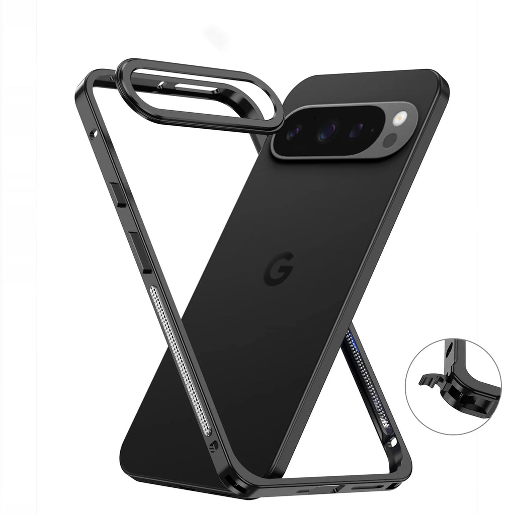 Aviation Aluminum Alloy Bumper Case for Google Pixel 10 / 9 / 8 / 7 Series with Metal Lens Cover