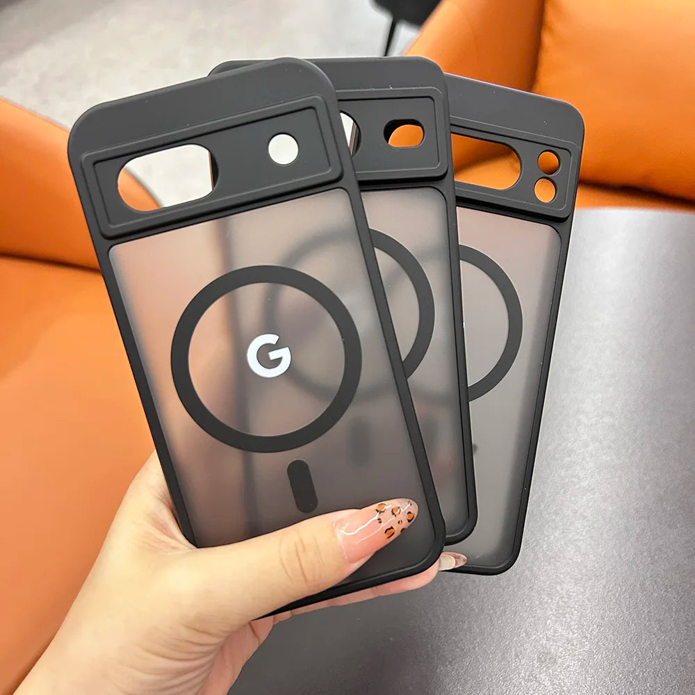 Matte Clear MagSafe Case for Google Pixel — Translucent Frosted Shockproof Cover