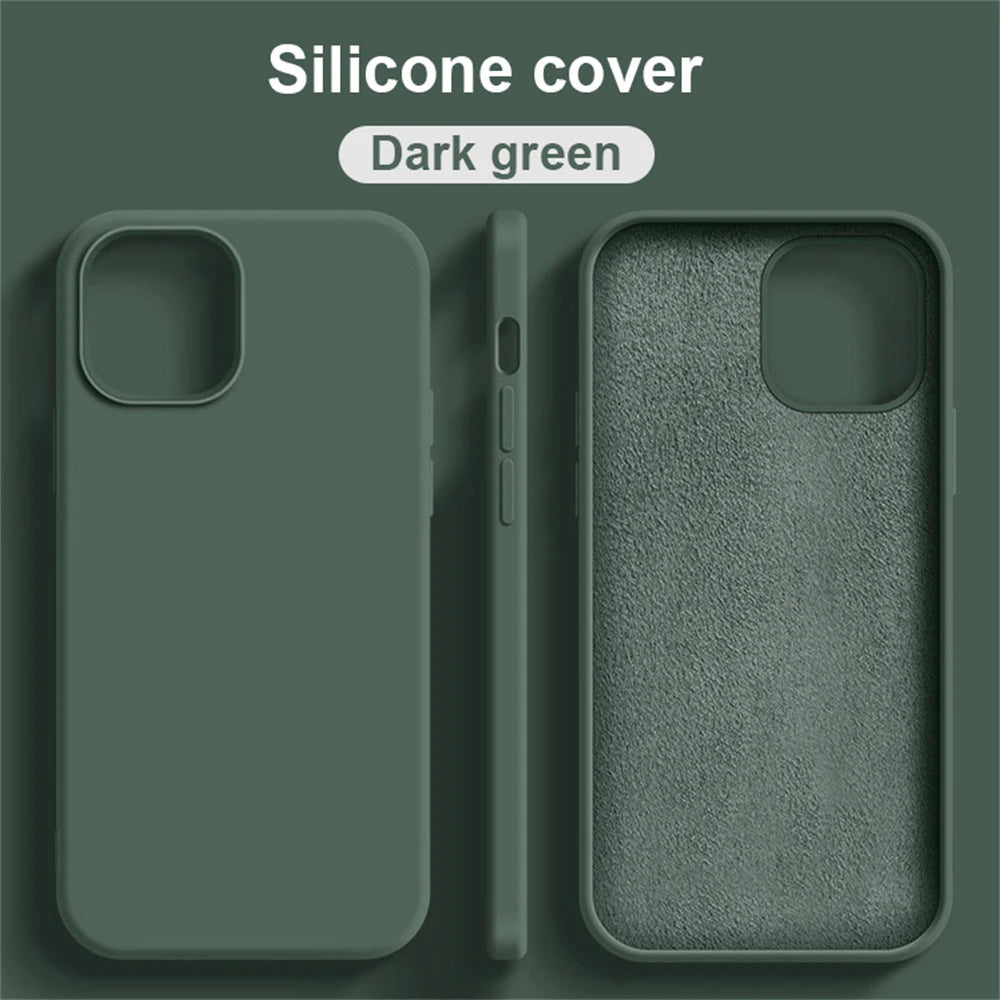 Luxury Liquid Silicone Case for iPhone 17 / 16 / 15 / 14 / 13 / 12 / 11 / X / XR / 8 / 7 Series – Shockproof Full Coverage