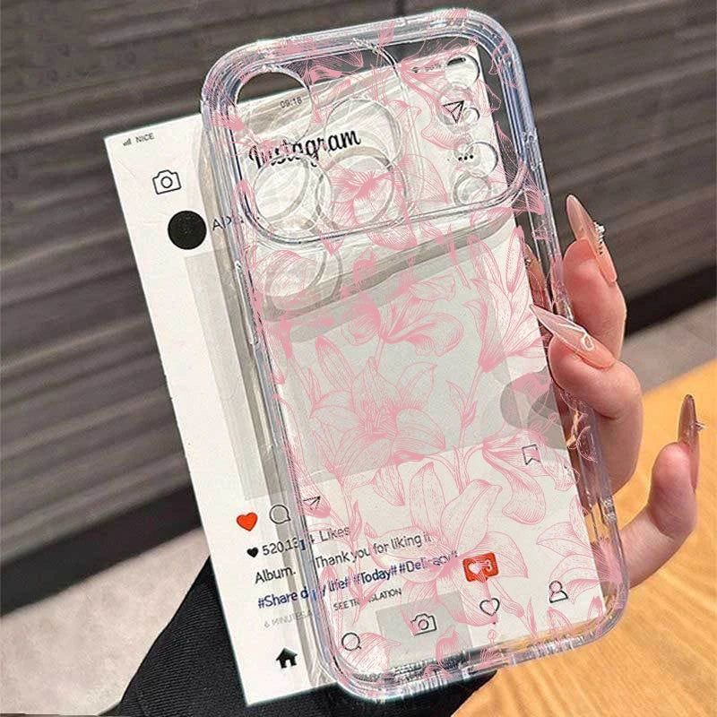 Clear Love Heart & Polka Dot iPhone Case – Soft TPU Bumper Cover