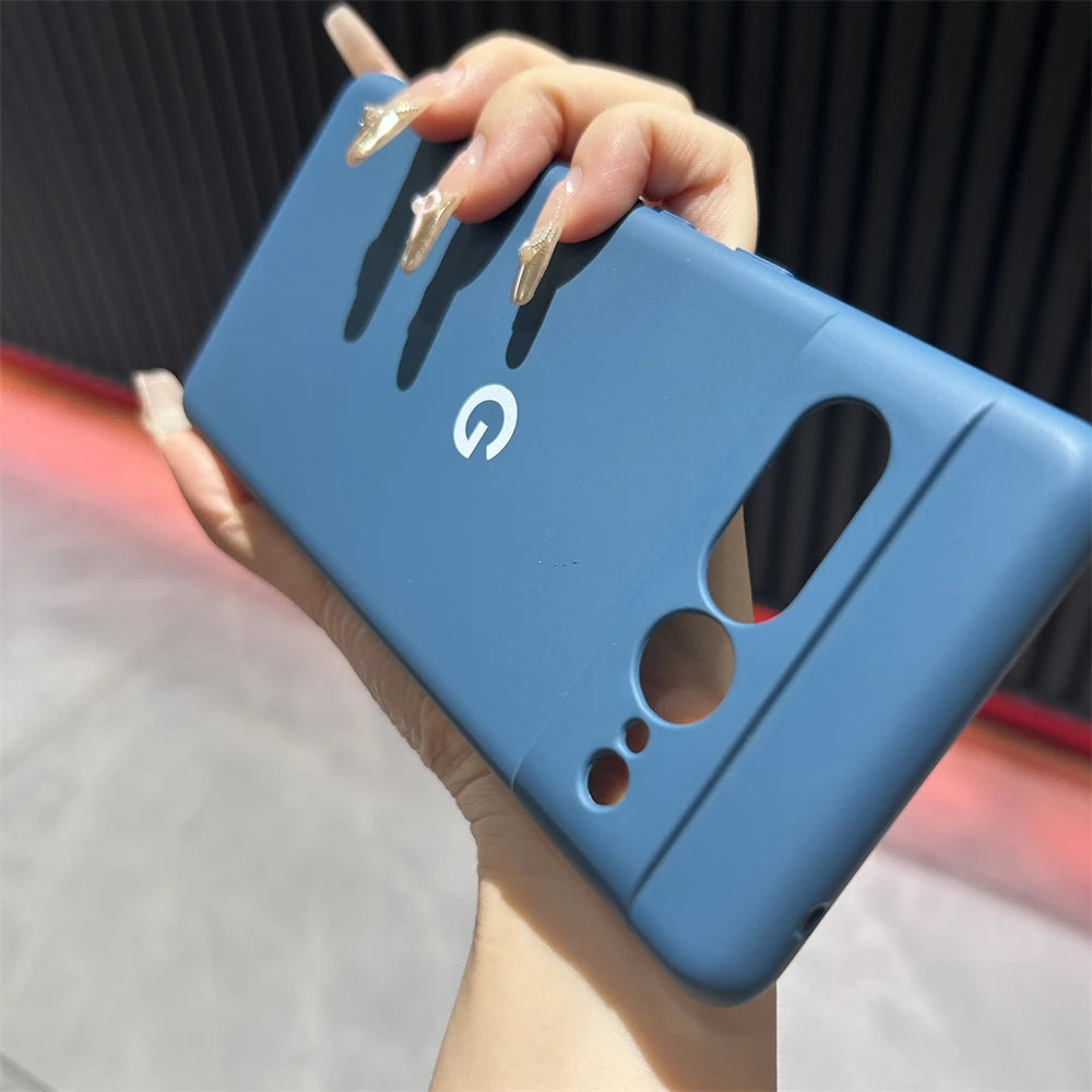 Solid Color Silicone Shockproof Case for Google Pixel 6–8 Series