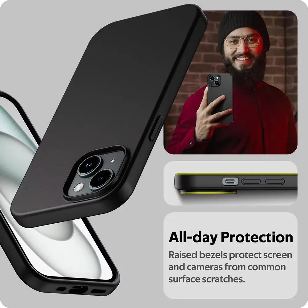 Luxury Matte Silicone Case for iPhone 16 / 15 / 14 / 13 / 12 / 11 / X / XR / XS / SE / 7 / 8 Series – Slim Full Coverage Back Cover