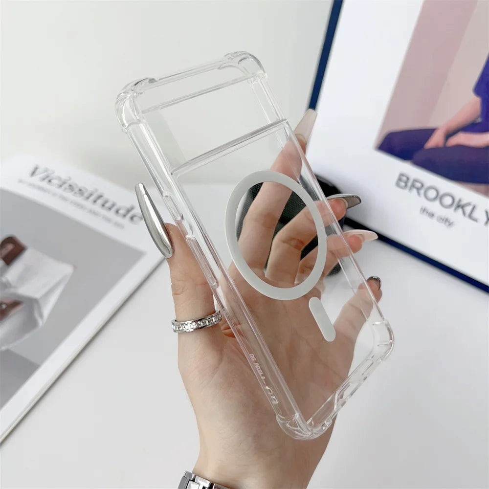 Transparent MagSafe Magnetic Phone Case for Google Pixel