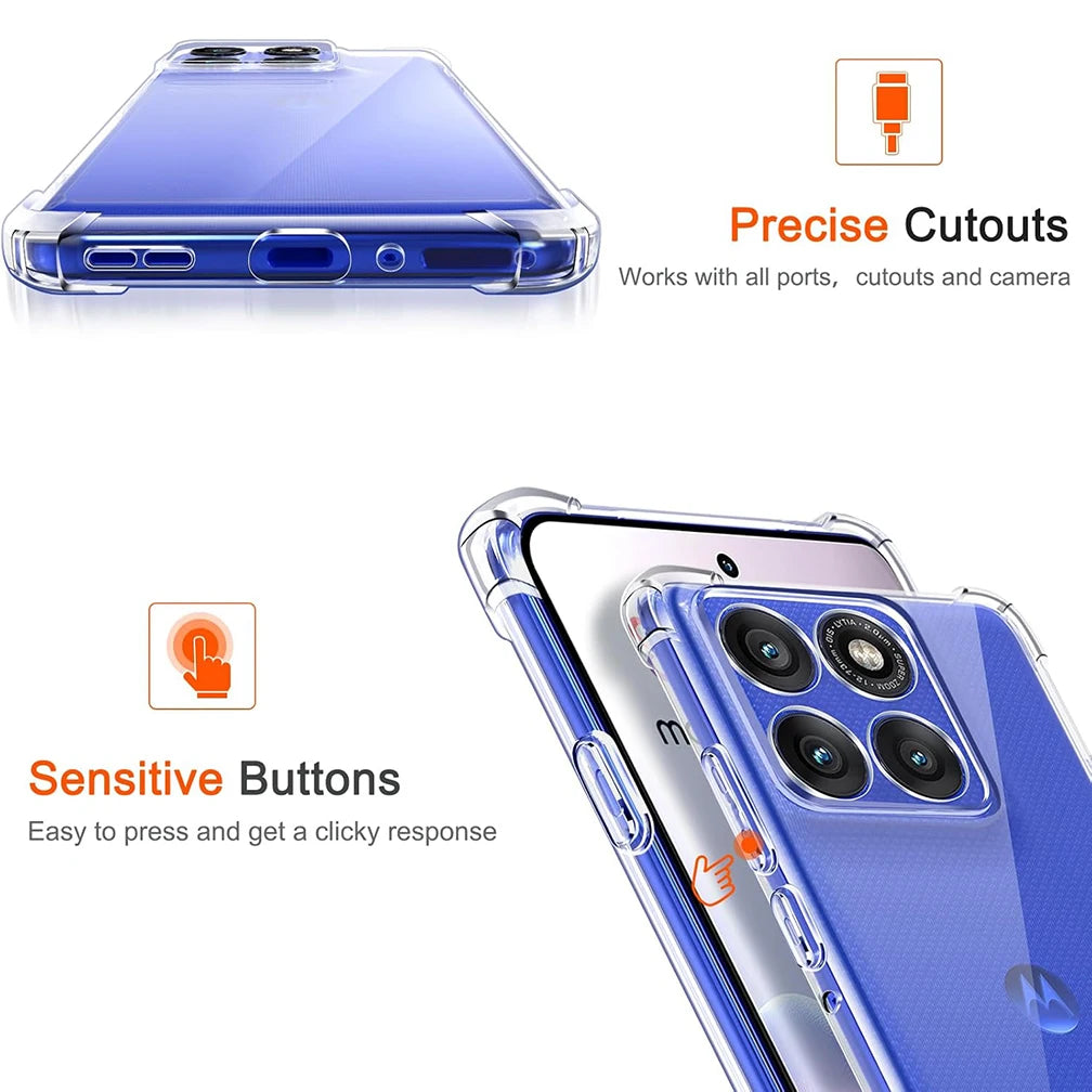 Clear Silicone Case for Motorola — Shockproof Transparent Soft Cover