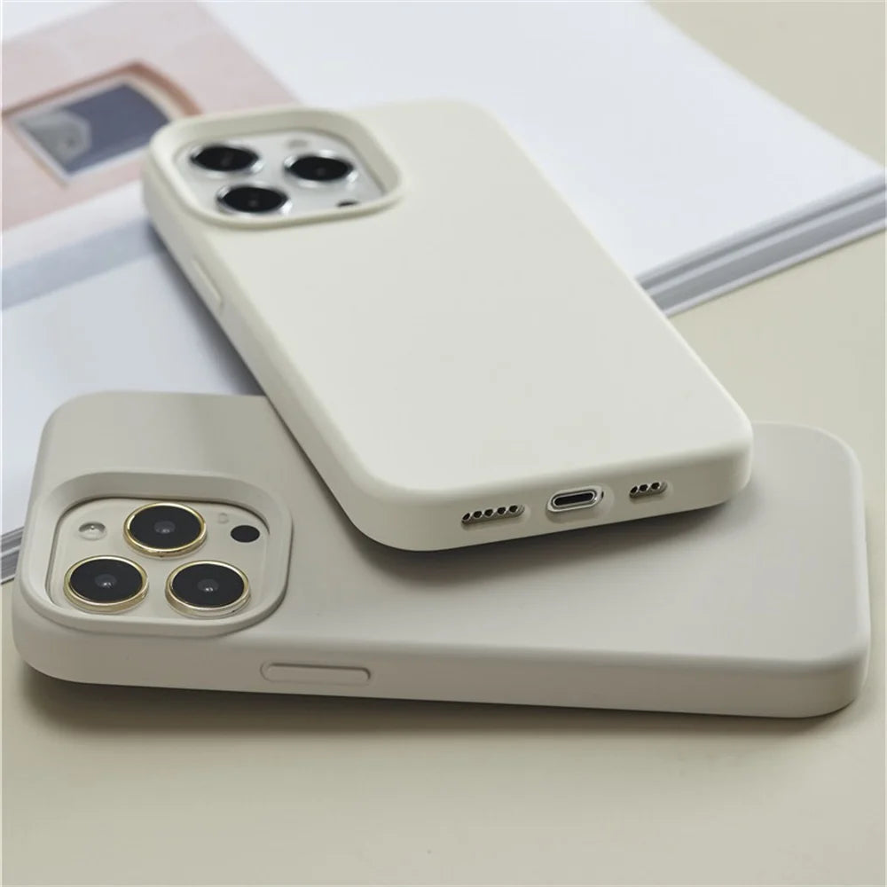 Luxury Liquid Silicone Case for iPhone 17 / 16 / 15 / 14 / 13 / 12 / 11 / X / XR / 8 / 7 Series – Shockproof Full Coverage