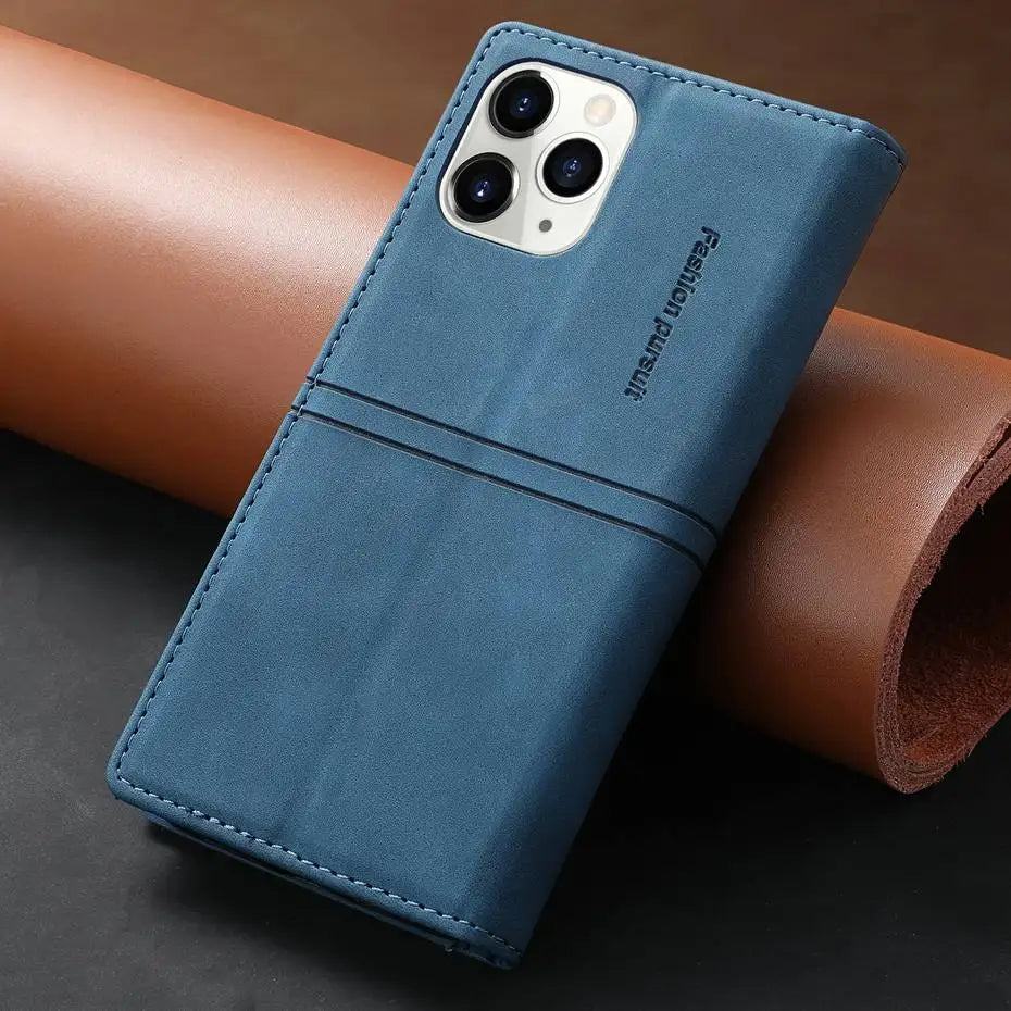Luxury Leather Flip Wallet Case for Google Pixel